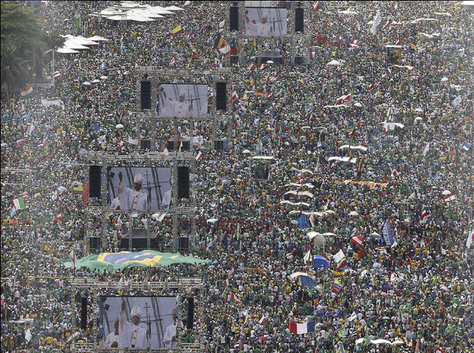 Gathered to see the Pope